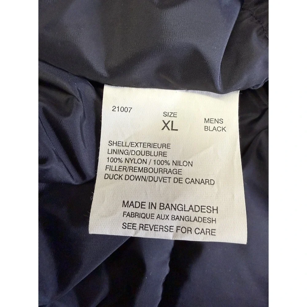 Woolrich Duck Down Packable Puffer Vest‎ Mens XL Black Full Zip Outdoor